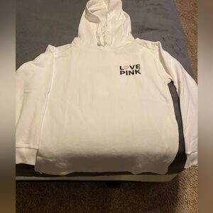 Pink Victoria’s Secret originals glitter dog pullover hoodie